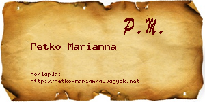 Petko Marianna névjegykártya